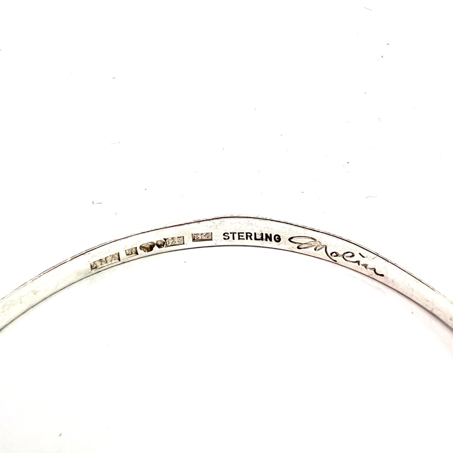 Molin, Sweden 1979. Vintage Sterling Silver Bangle. Signed.