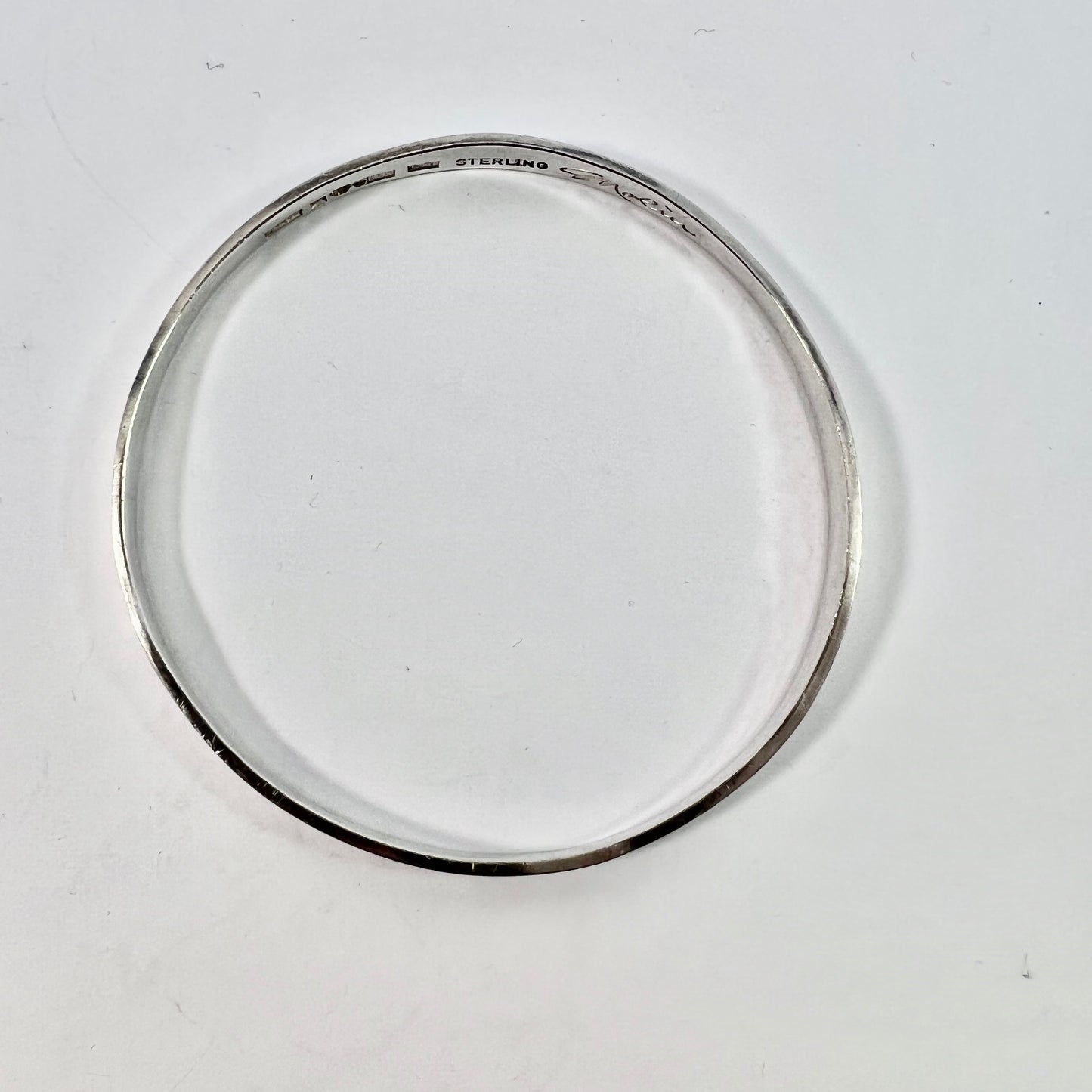 Molin, Sweden 1979. Vintage Sterling Silver Bangle. Signed.