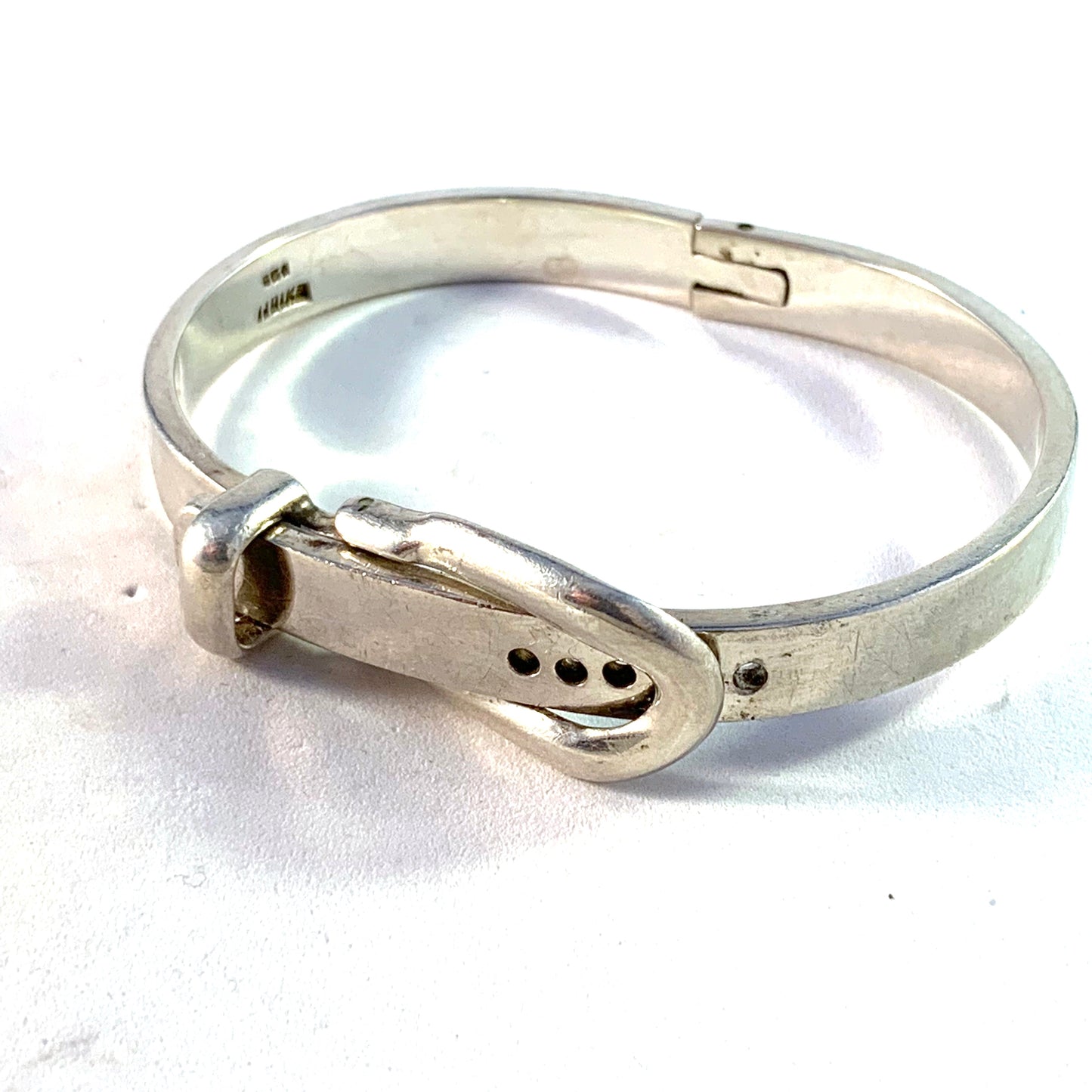 Pär Norling, Exign, Sweden Vintage Sterling Silver Belt Buckle Bracelet