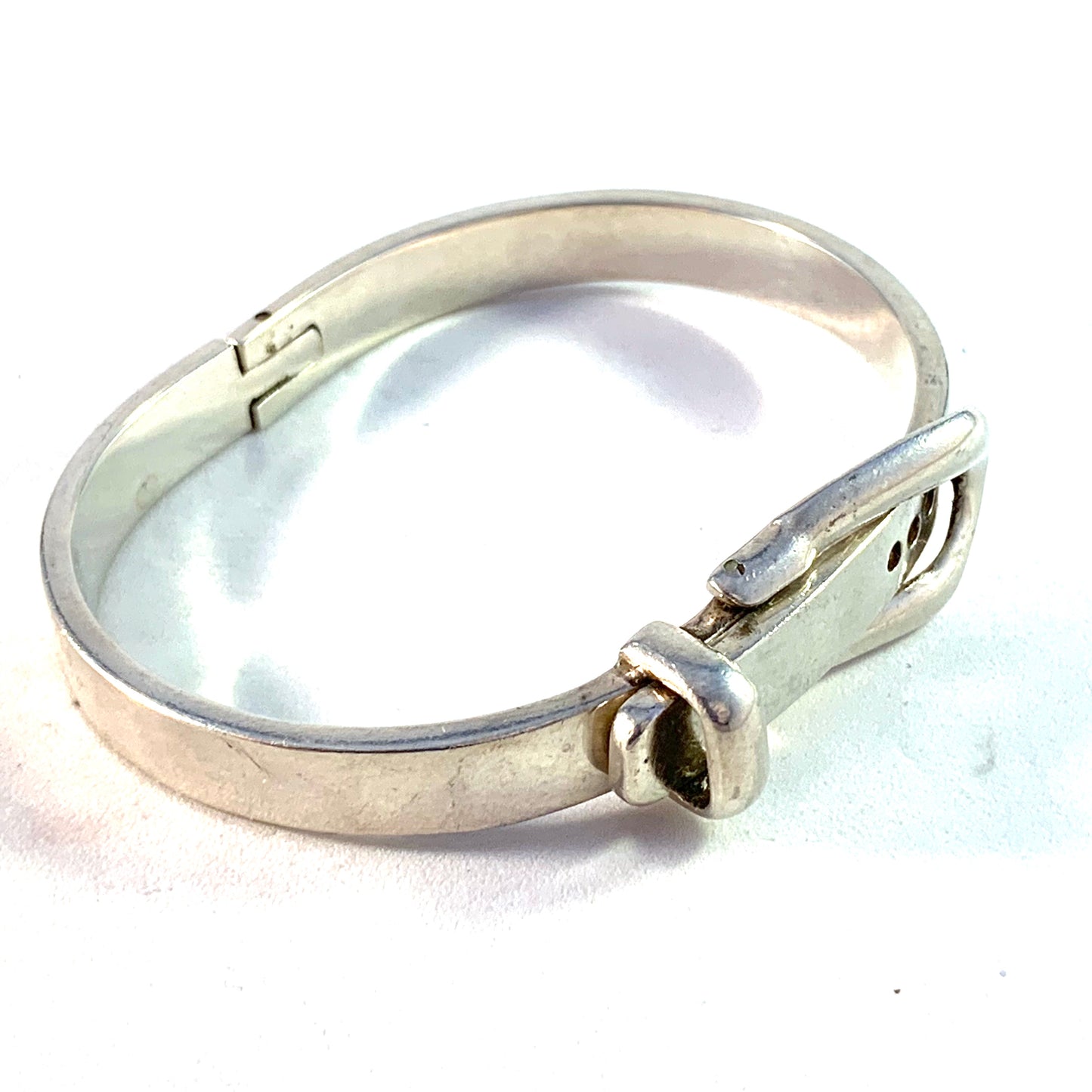 Pär Norling, Exign, Sweden Vintage Sterling Silver Belt Buckle Bracelet