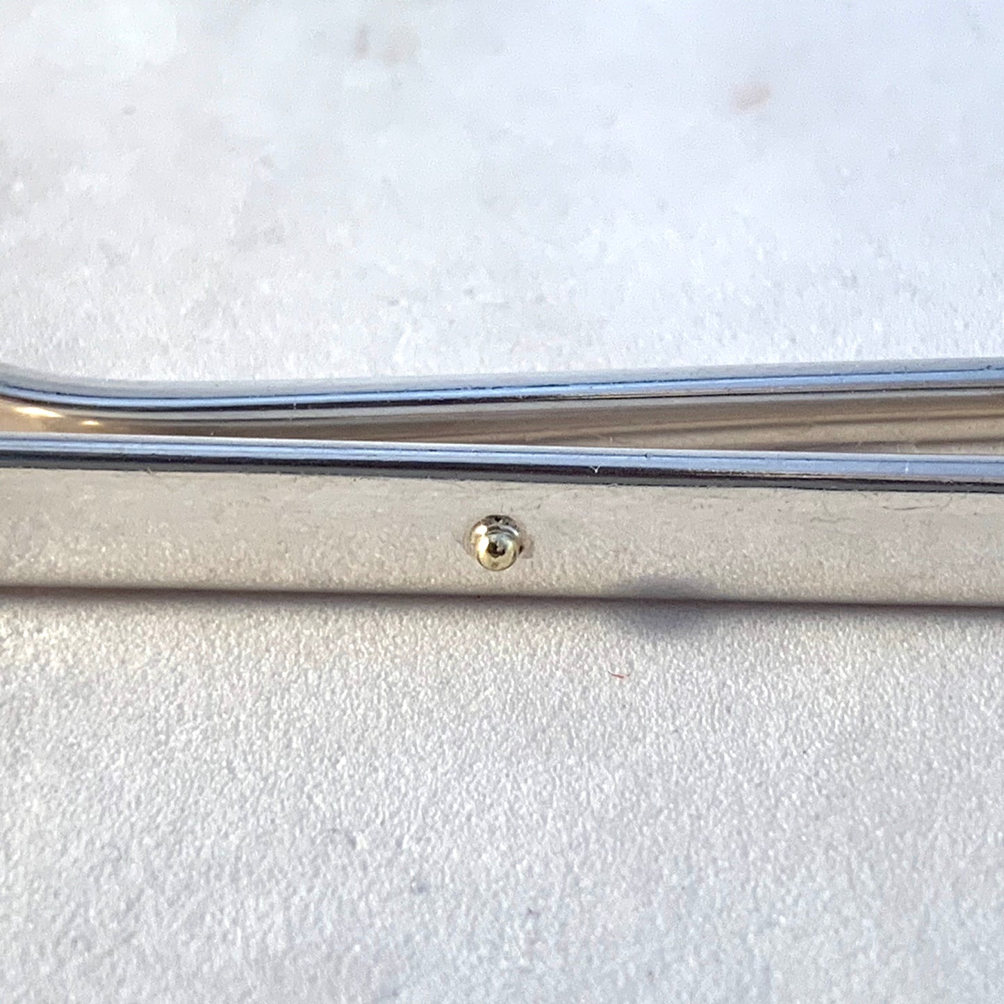 Georg Jensen, Denmark. Vintage Sterling Silver Gold Detail Tie Bar. Design no 200 by Andreas Mikkelsen