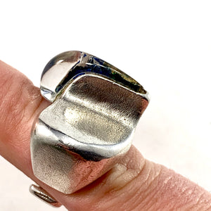 Bjorn Weckstrom for Lapponia year 1974 Sterling Silver Acrylic Ring. Design: Darina's Tear