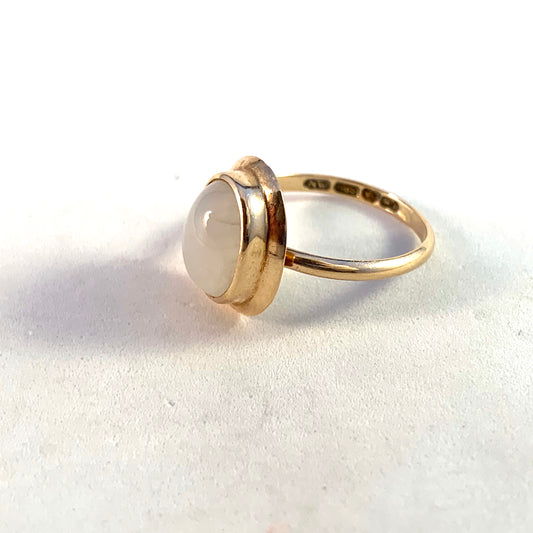 N Westerback, Finland 1958 Mid Century 14k Gold Rose Quartz Ring.