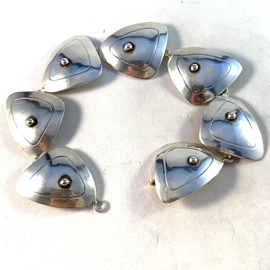 Victor Janson, Sweden 1960 Mid Century Modern Sterling Silver Bracelet.