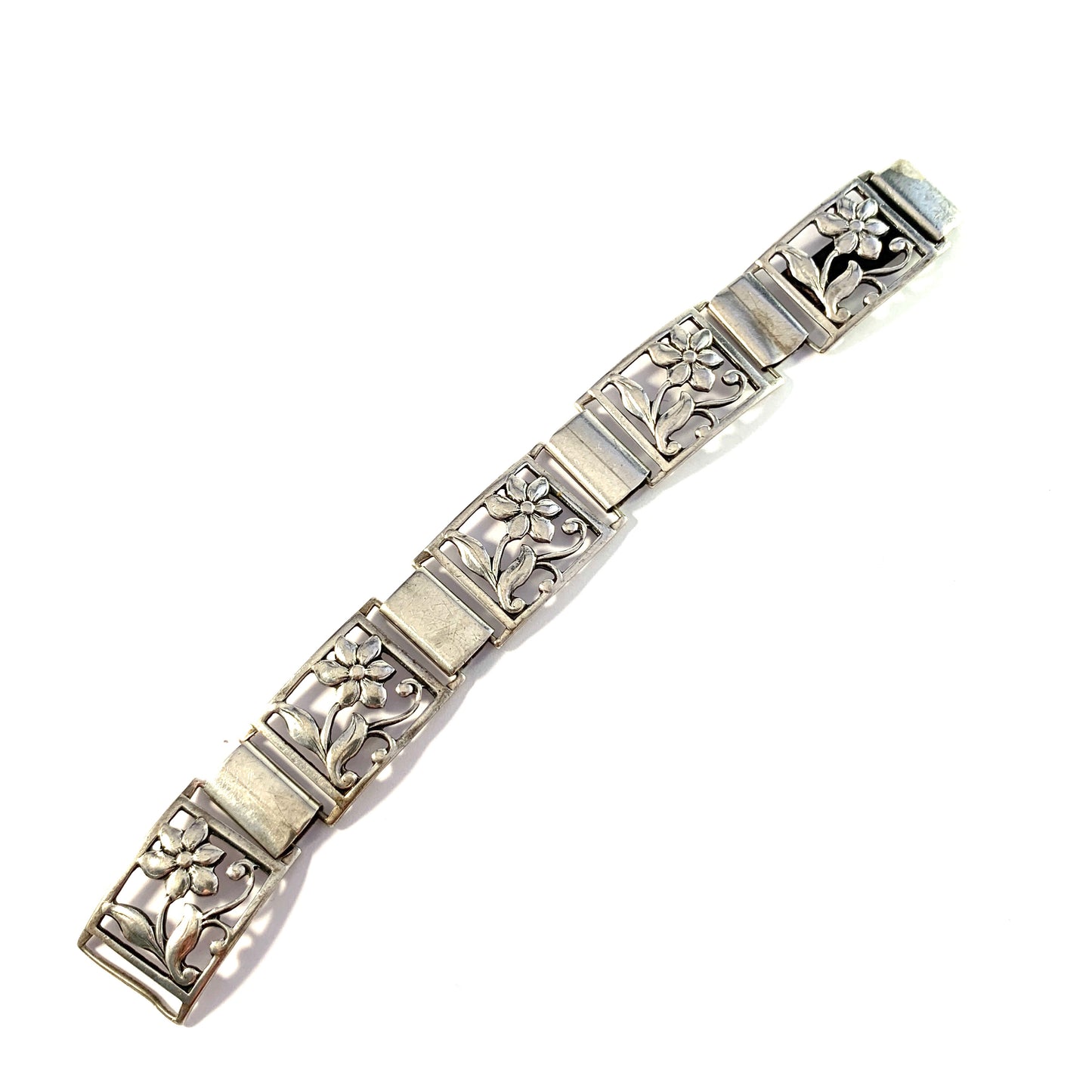 Thor Selzer Madsen, Denmark. Vintage 1960s Solid Silver Link Bracelet. Design no 309