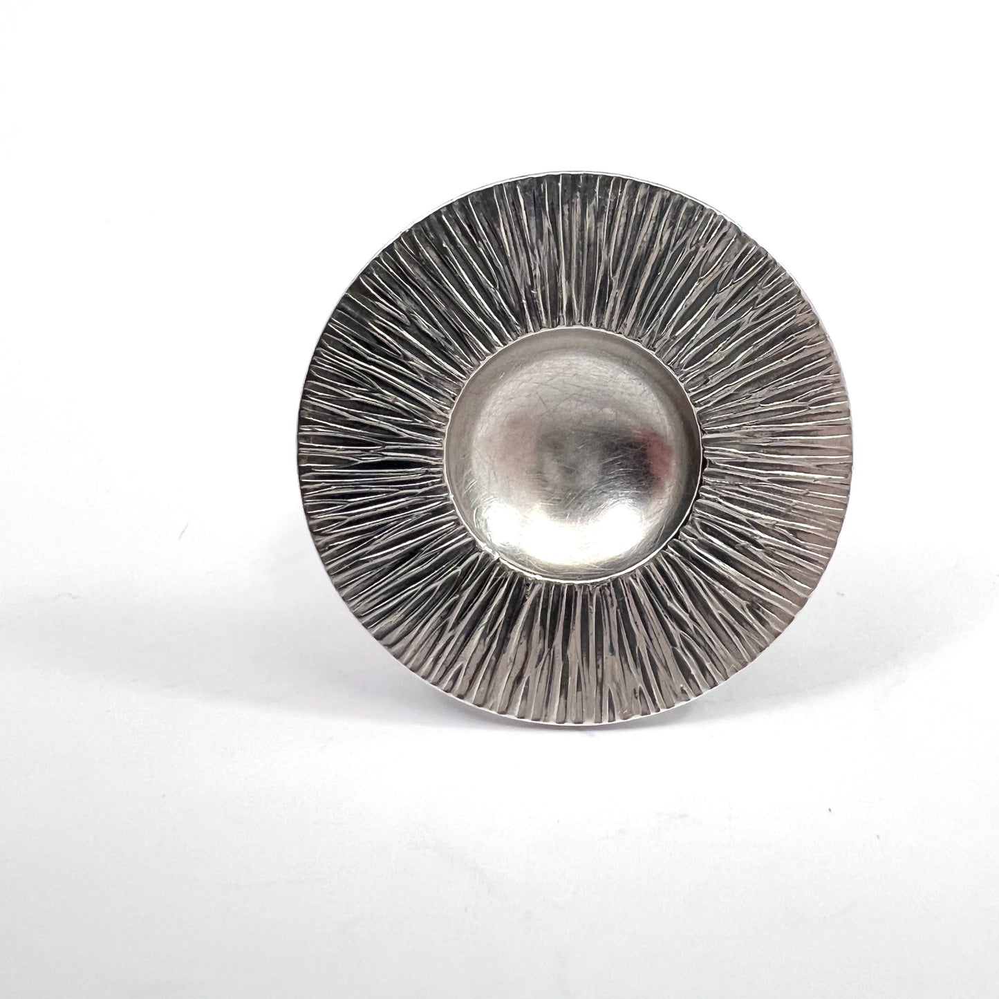 Elis Kauppi, Kupittaan Kulta Finland year 1970. Bold Vintage Modernist Sterling Ring.