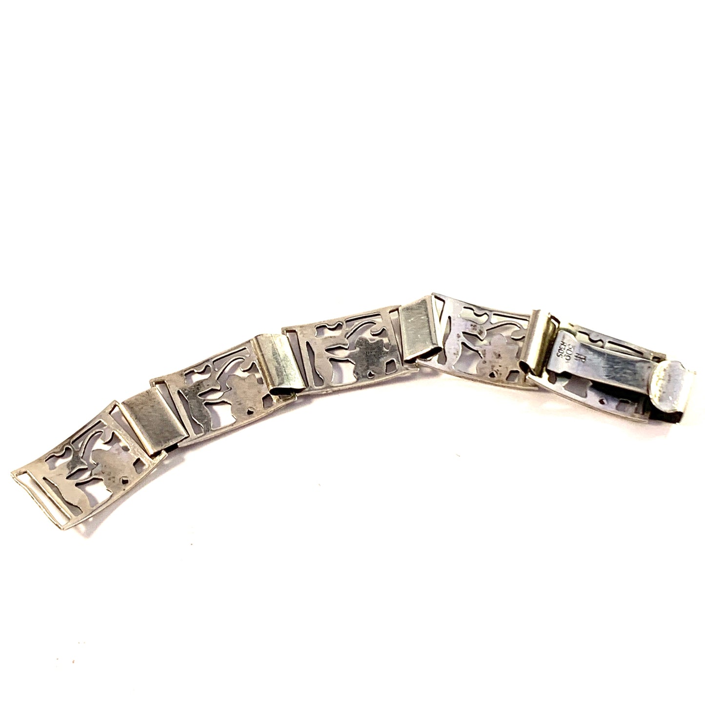 Thor Selzer Madsen, Denmark. Vintage 1960s Solid Silver Link Bracelet. Design no 309