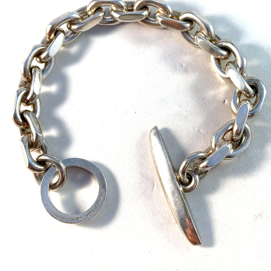 Denmark, Vintage Massive 2.62oz Sterling Silver Unisex Bracelet.