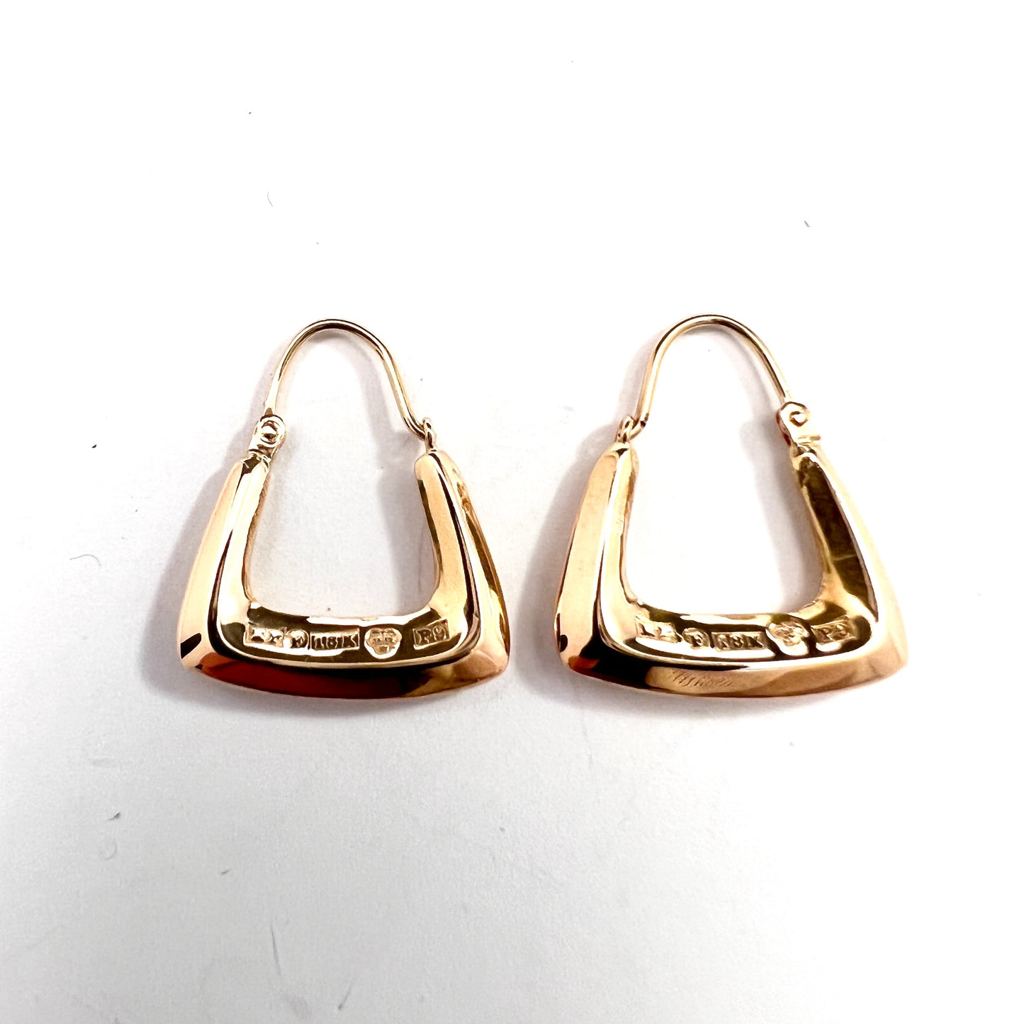 ALTON, Sweden 1965. Vintage 18k Gold Earrings.