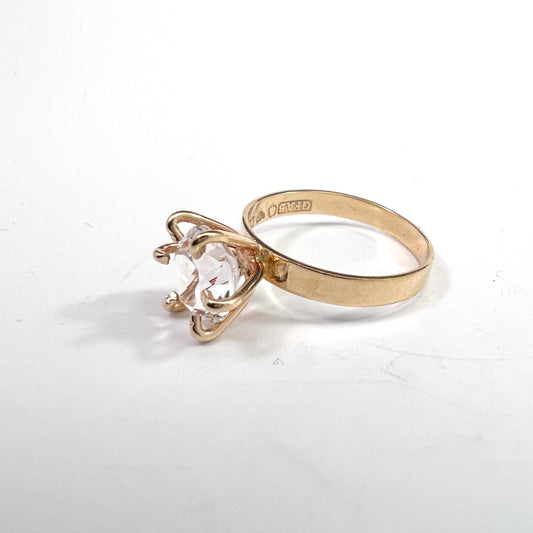 O Pettersson, Sweden 1969. Vintage 18k Gold Rock Crystal Ring.