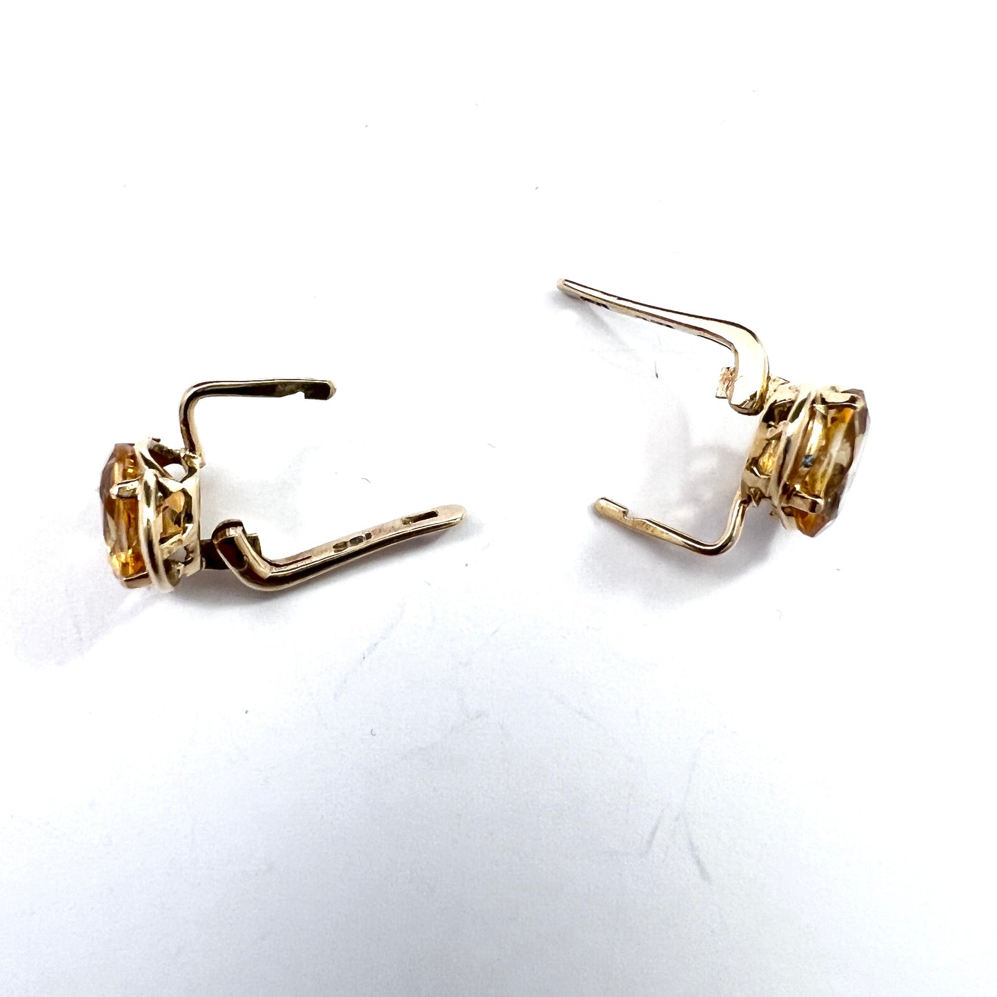 Vintage 14k Gold Citrine Earrings.