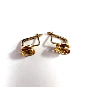 Vintage 14k Gold Citrine Earrings.