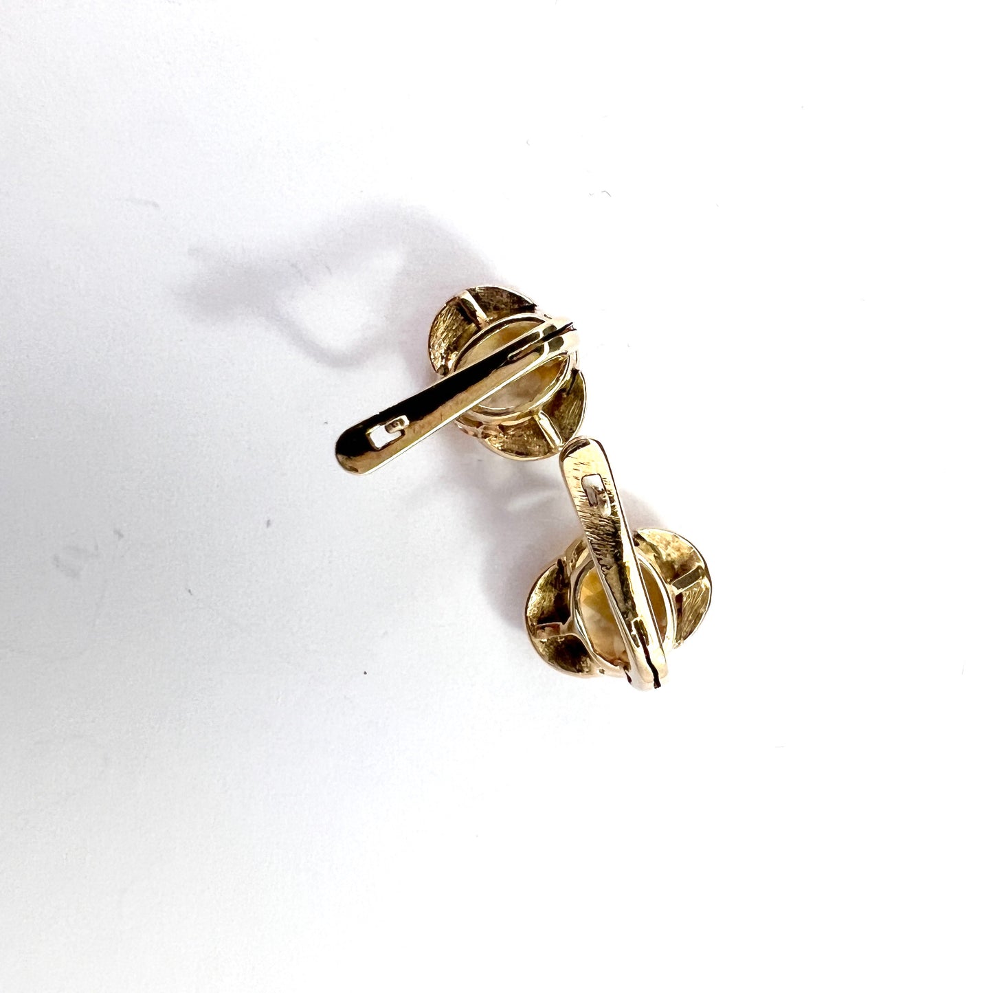 Vintage 14k Gold Citrine Earrings.