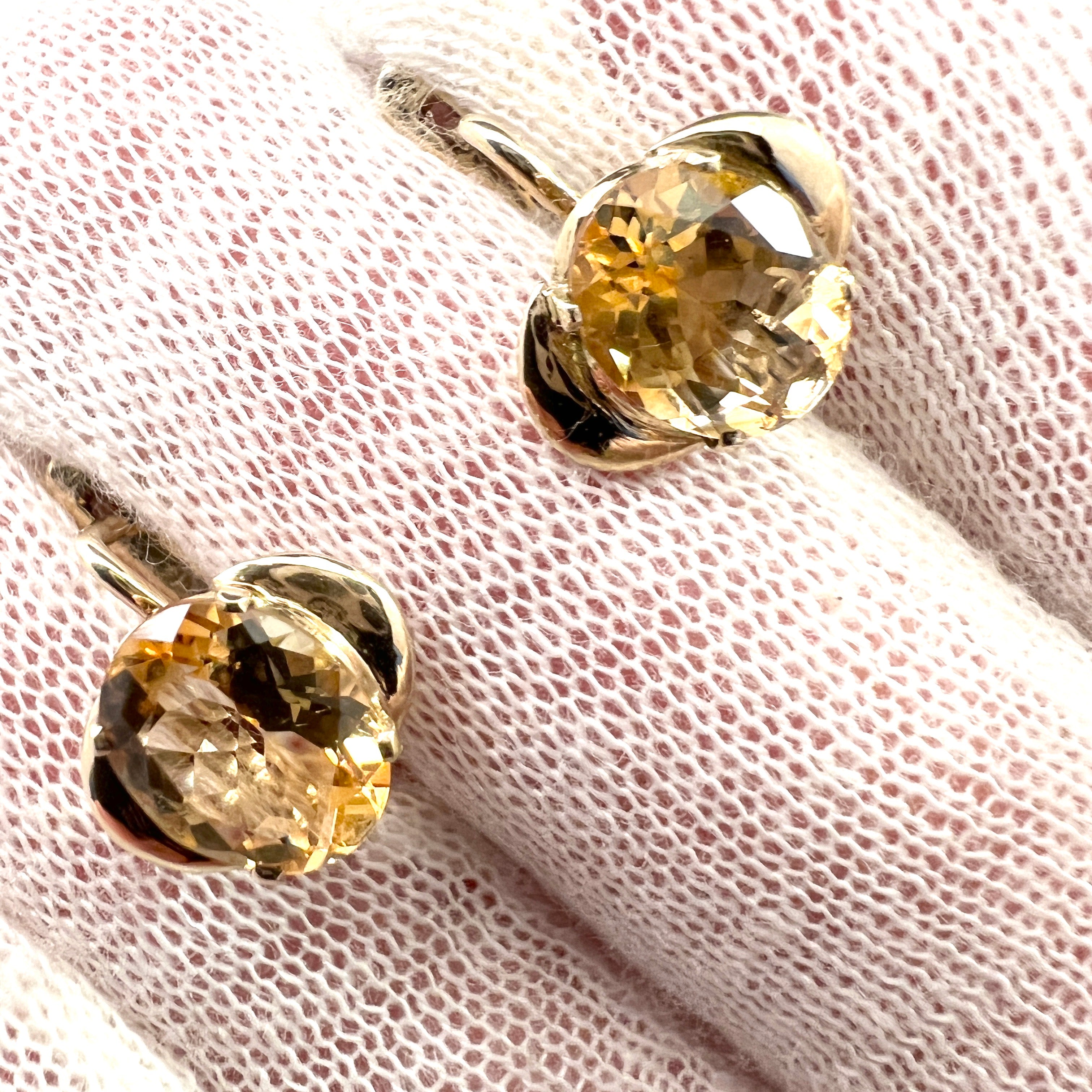 Vintage 14k Gold Citrine Earrings.