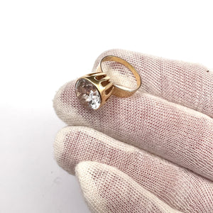 Bengt Hallberg, Sweden 1968. Vintage Modernist 18k Gold Rock Crystal Ring.