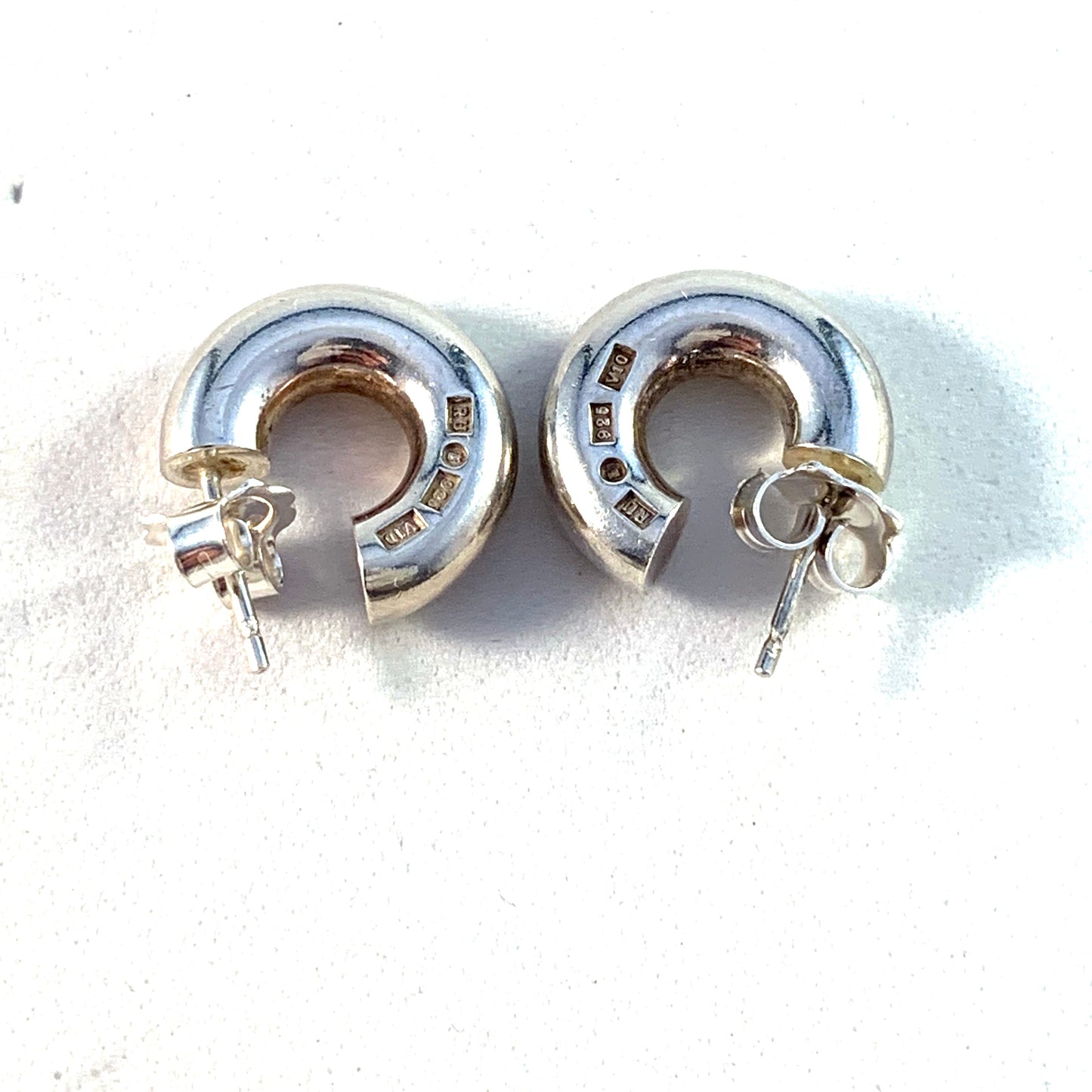 Rey Urban, Sweden Vintage Sterling Silver Huggie Earrings