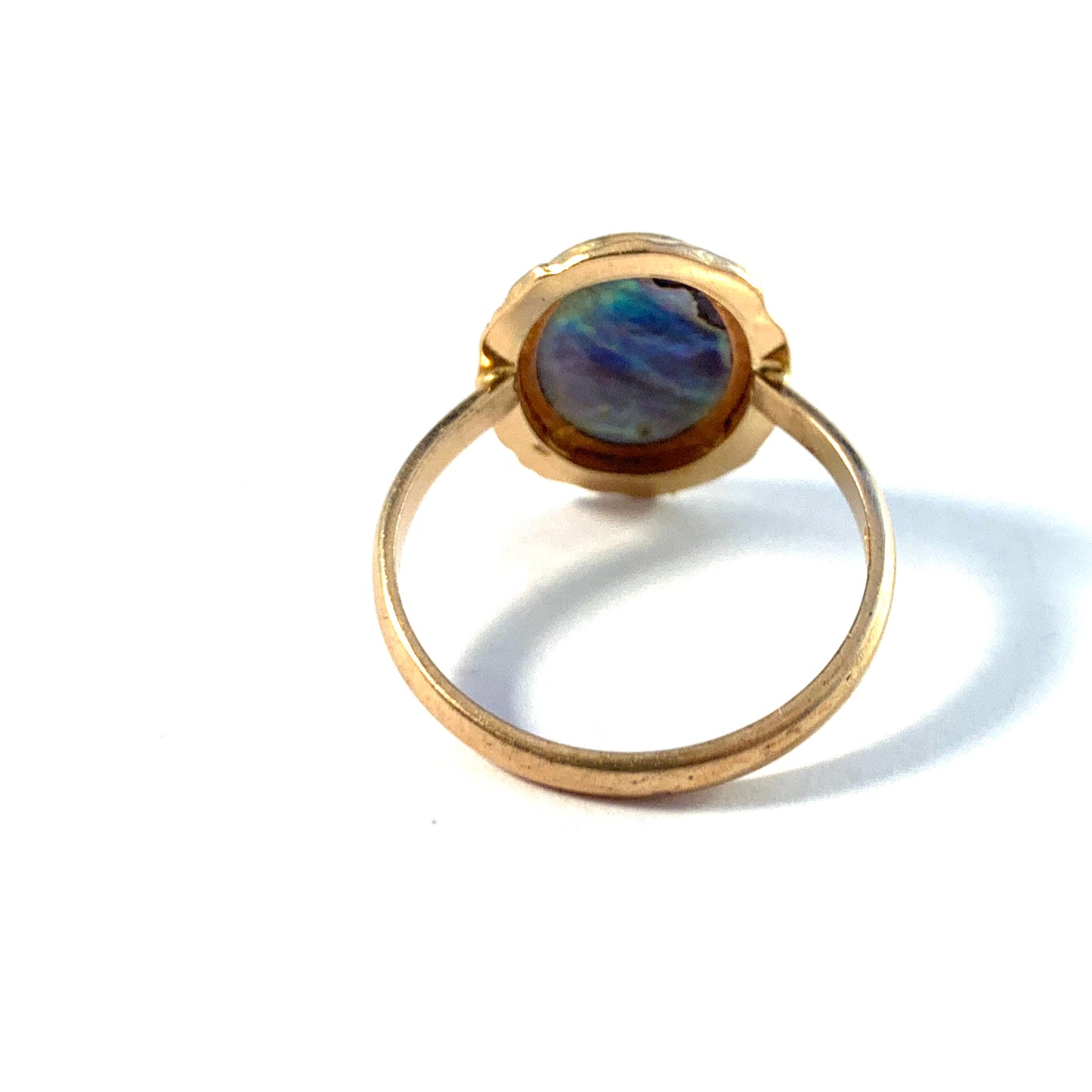 Bronsil, Sweden 1970s Vintage 18k Gold Abalone Ring.