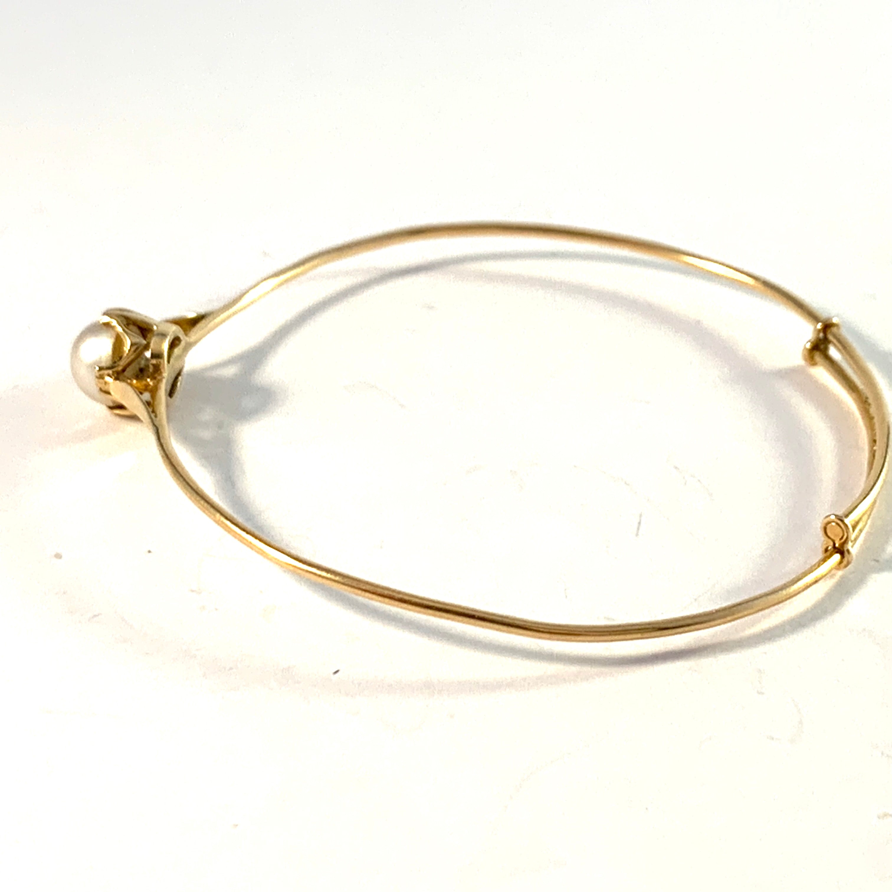 Rudolf Albertini, Stockholm year 1921. Antique 18k Gold Pearl Bracelet.