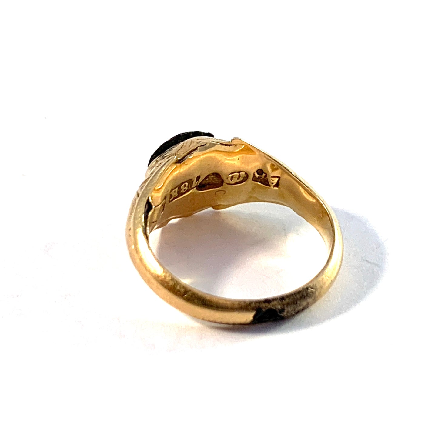 Sweden mid 1800s. Antique 18k Gold Faith, Hope and Love Ring.