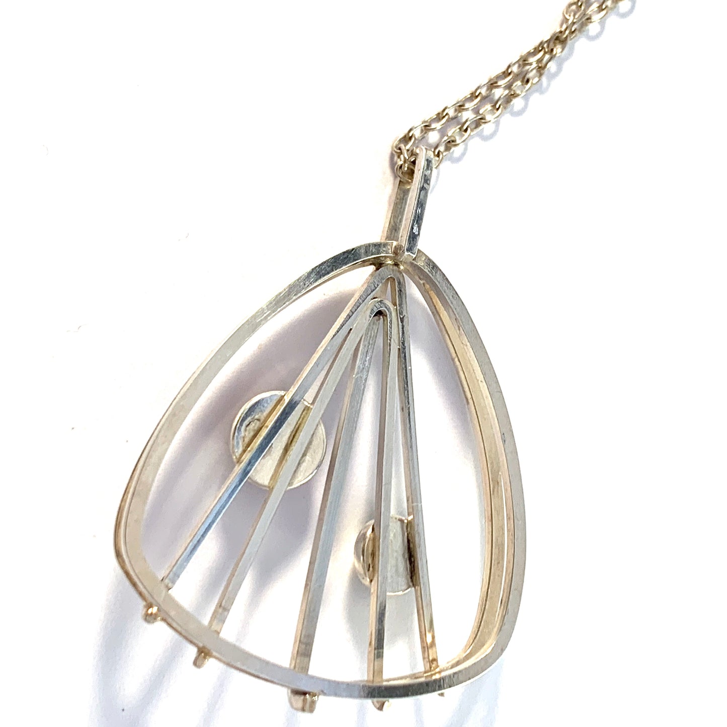 Arvo Saarela, Sweden 1961. Sterling Silver Tourmaline Pendant Necklace.