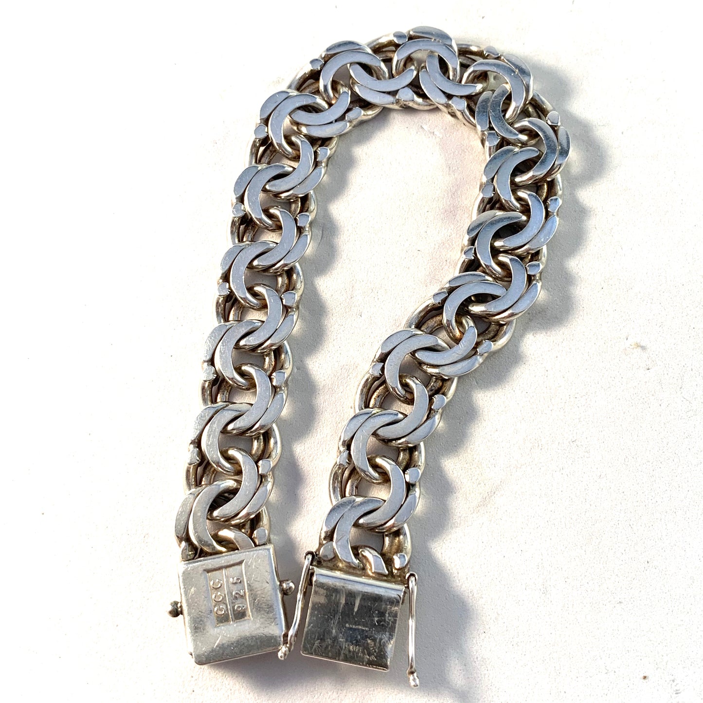 Guld Carlsen, Sweden Vintage Sterling Silver Bismark Unisex Bracelet.