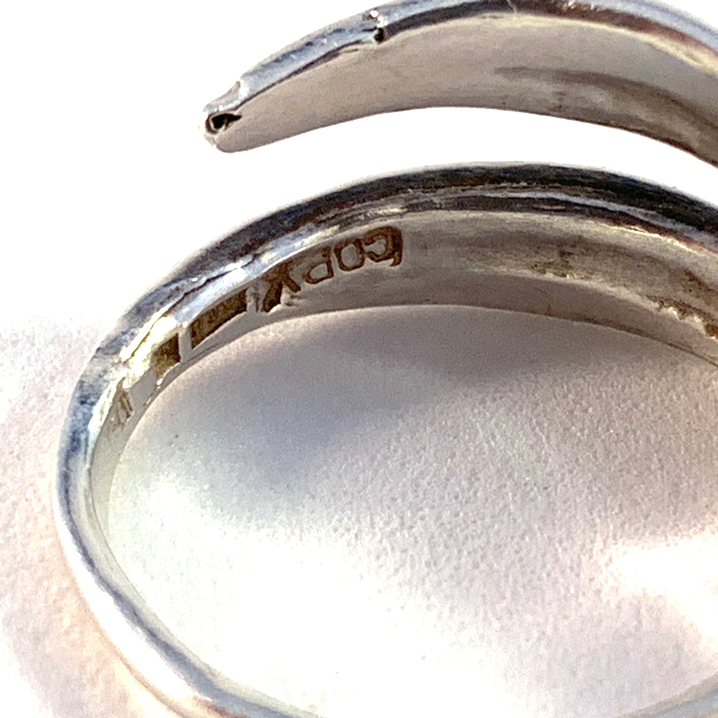 Bengt Hallberg, Sweden. Vintage Sterling Silver Viking Copy Unisex Adjustable Ring.