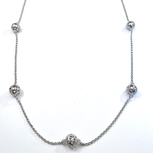 Liisa Vitali for Kultakeskus, Finland Vintage Sterling Silver Sphere Necklace.