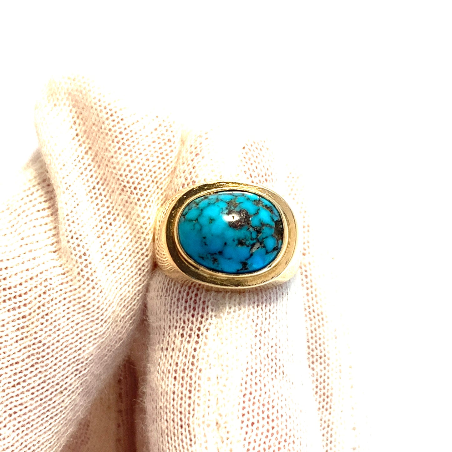 Olle Torrestad, Sweden 1962. Vintage 18k Gold Turquoise Ring.