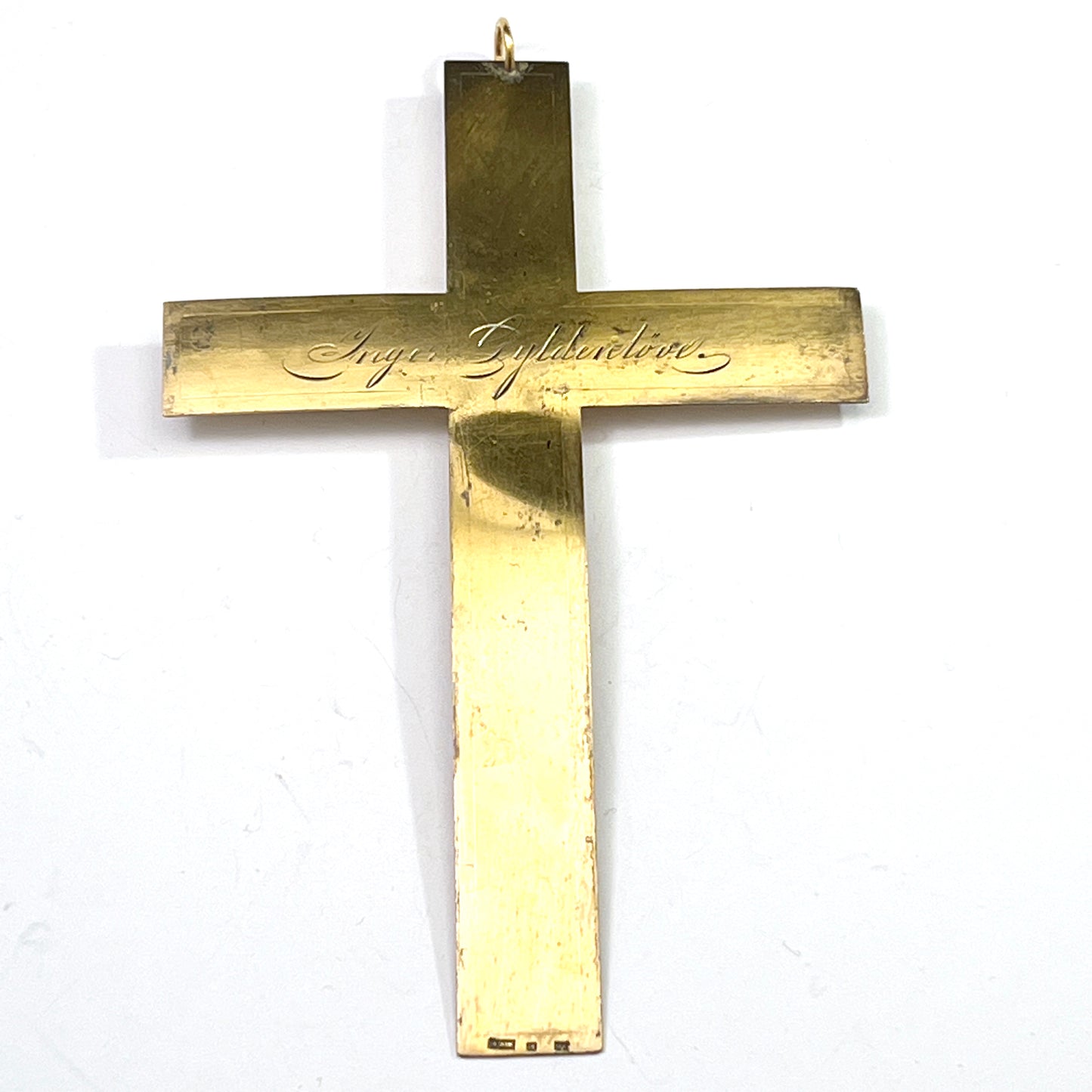 Sweden year 1884. Very Large Antique Solid Silver Cross Pendant.