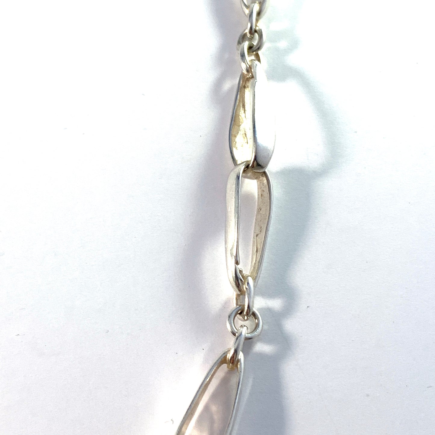 Alton, Sweden 1960-70s. Sterling Silver Link Necklace. 31"