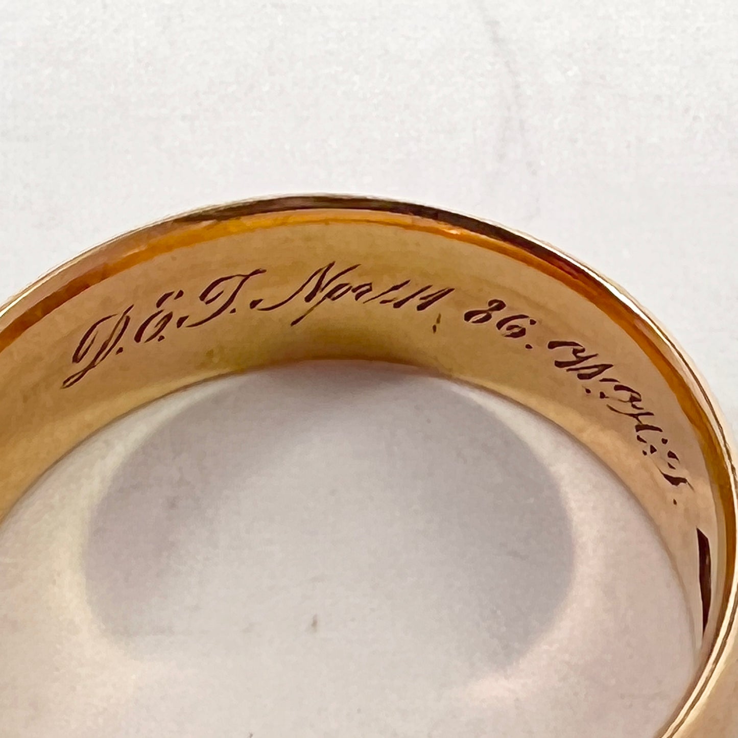 Antique 1886 Victorian 18k Wedding Band Ring.  7 1/4.