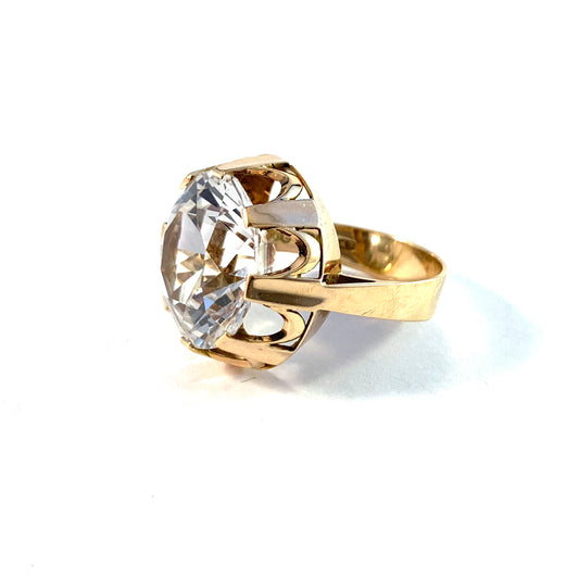 Kalevi Tolkki, Finland 1963. Bold 14k Gold Rock Crystal Ring.