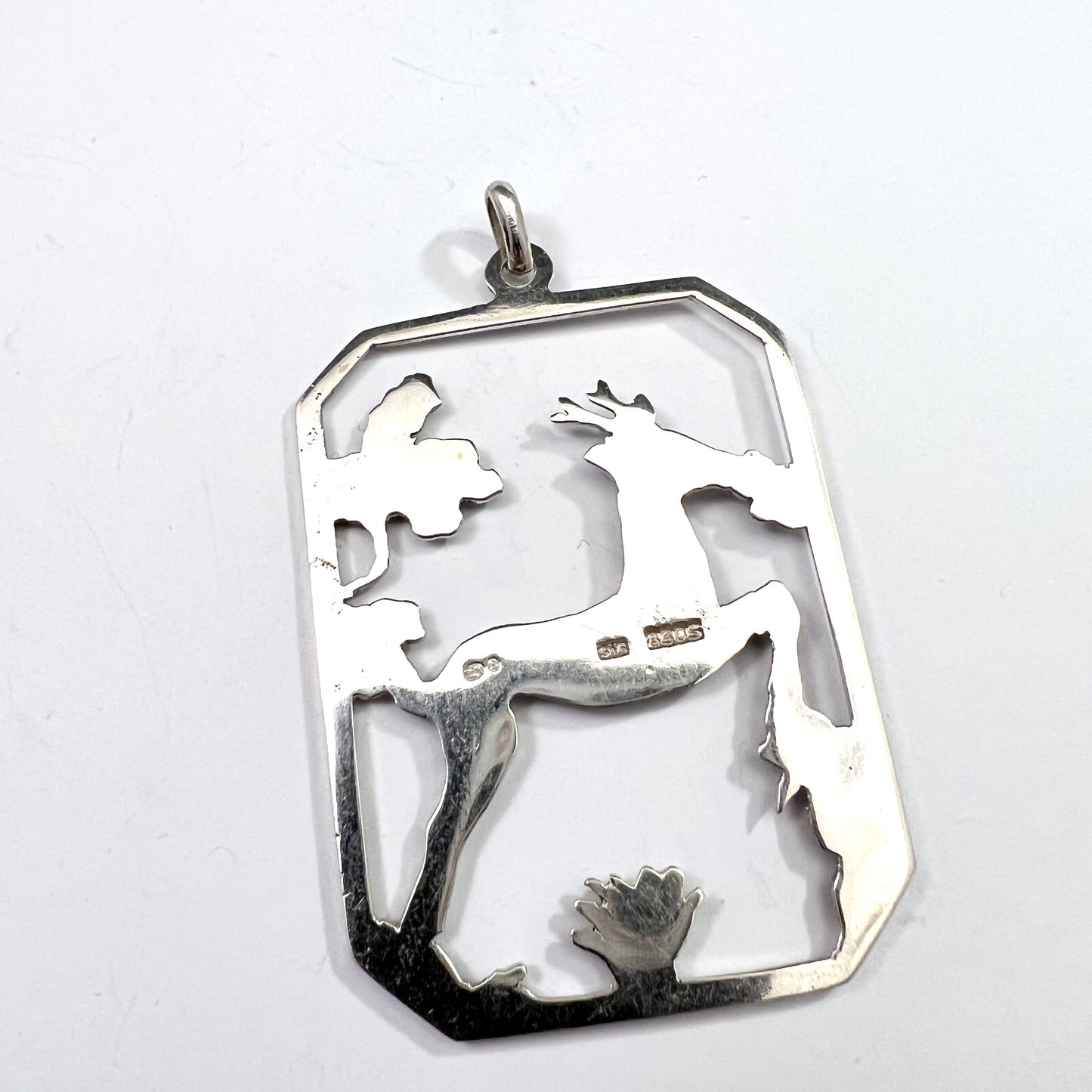 Denmark 1940-50s. Large Solid Silver Pendant.
