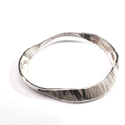 Roland Lantz, Sweden 1975. Chunky Vintage Sterling Silver Bangle. Signed.