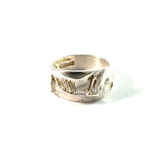 Matti Hyvärinen Finland 1979. Modernist Sterling Silver Ring. Signed.