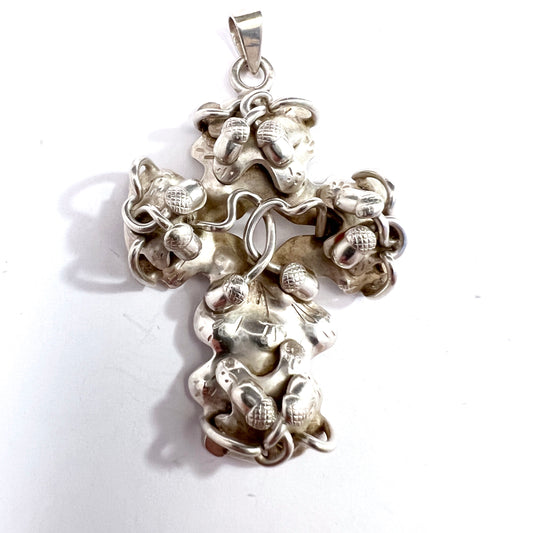 Sällström for Tre-Ess, Sweden 1946. Vintage Sterling Silver Acorn Pendant.