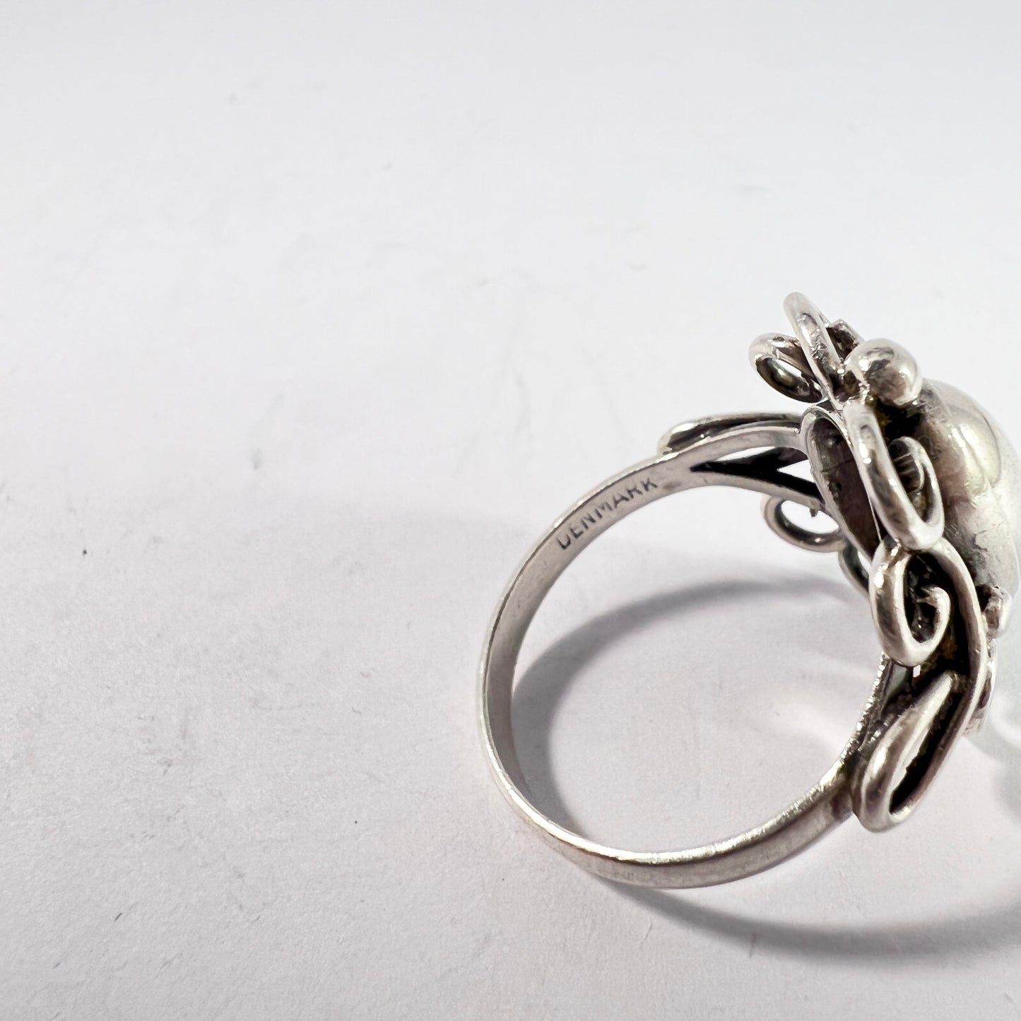 S Christian Fogh, Copenhagen, Denmark 1950s. Solid Silver Ring.