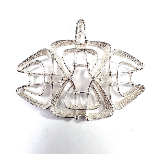 Else and Paul, Norway 1960s Large Sterling Silver Pendant.