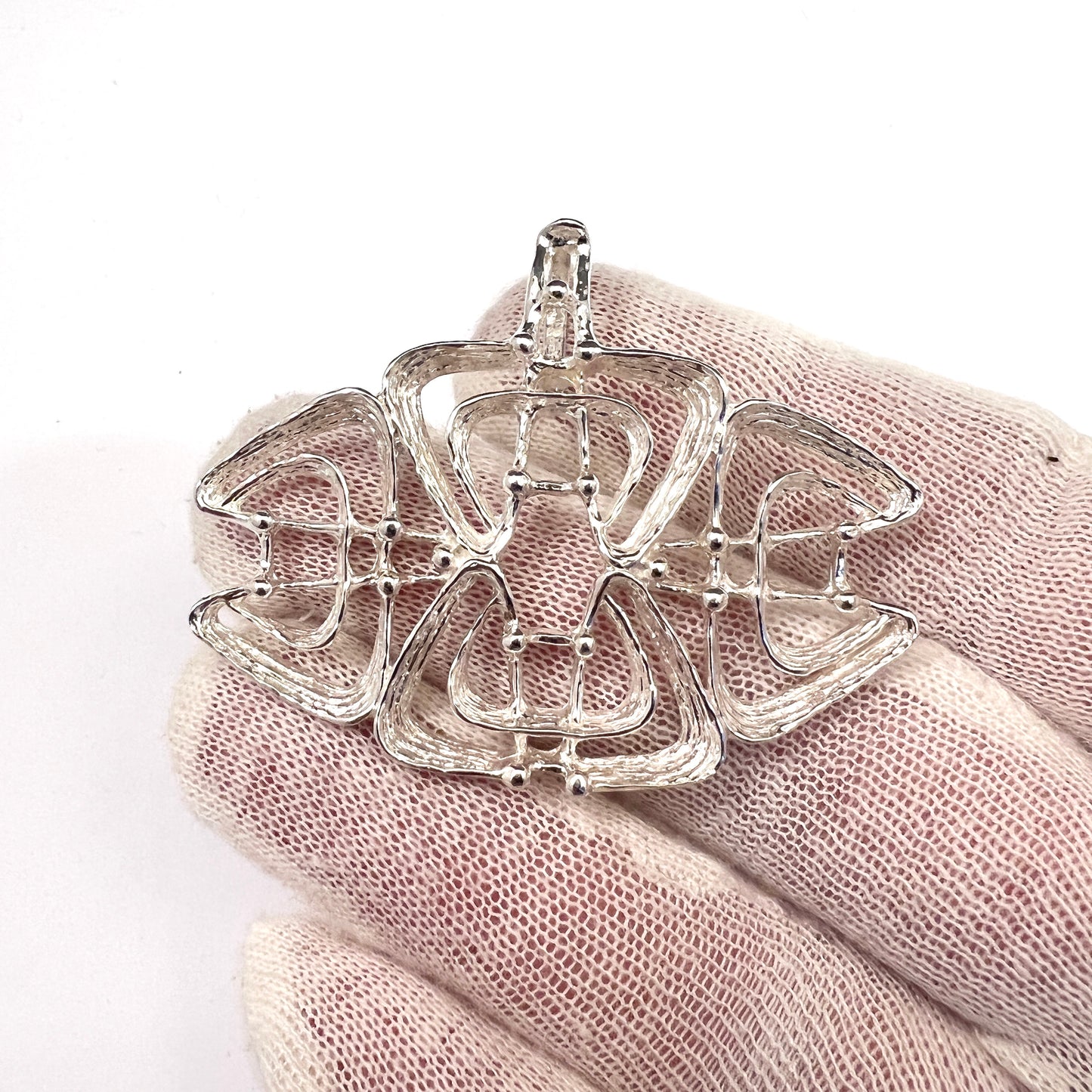 Else and Paul, Norway 1960s Large Sterling Silver Pendant.