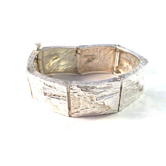 Knud V Andersen for Anton Michelsen Denmark 1970s Modernist Sterling Silver Bracelet.