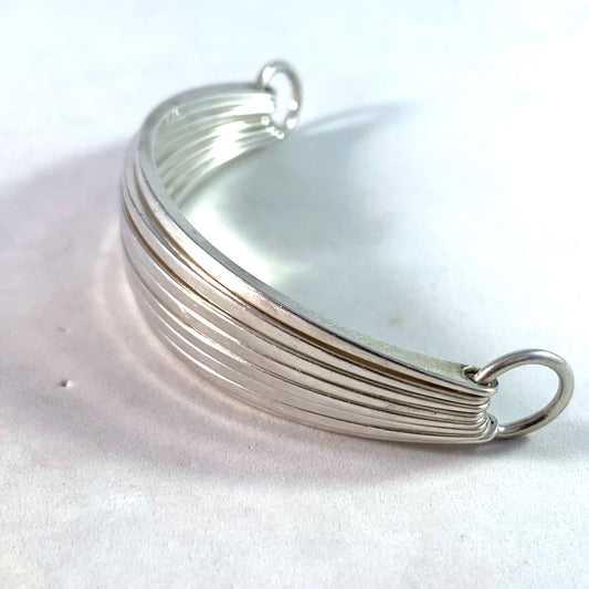 Signed Per Dåvik for Alton, Sweden 1974 Vintage Sterling Silver Designer Bangle Bracelet.