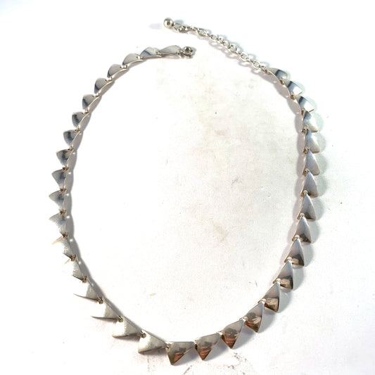 Swedish Import c 1950-60s Mid Century Solid Silver Necklace.