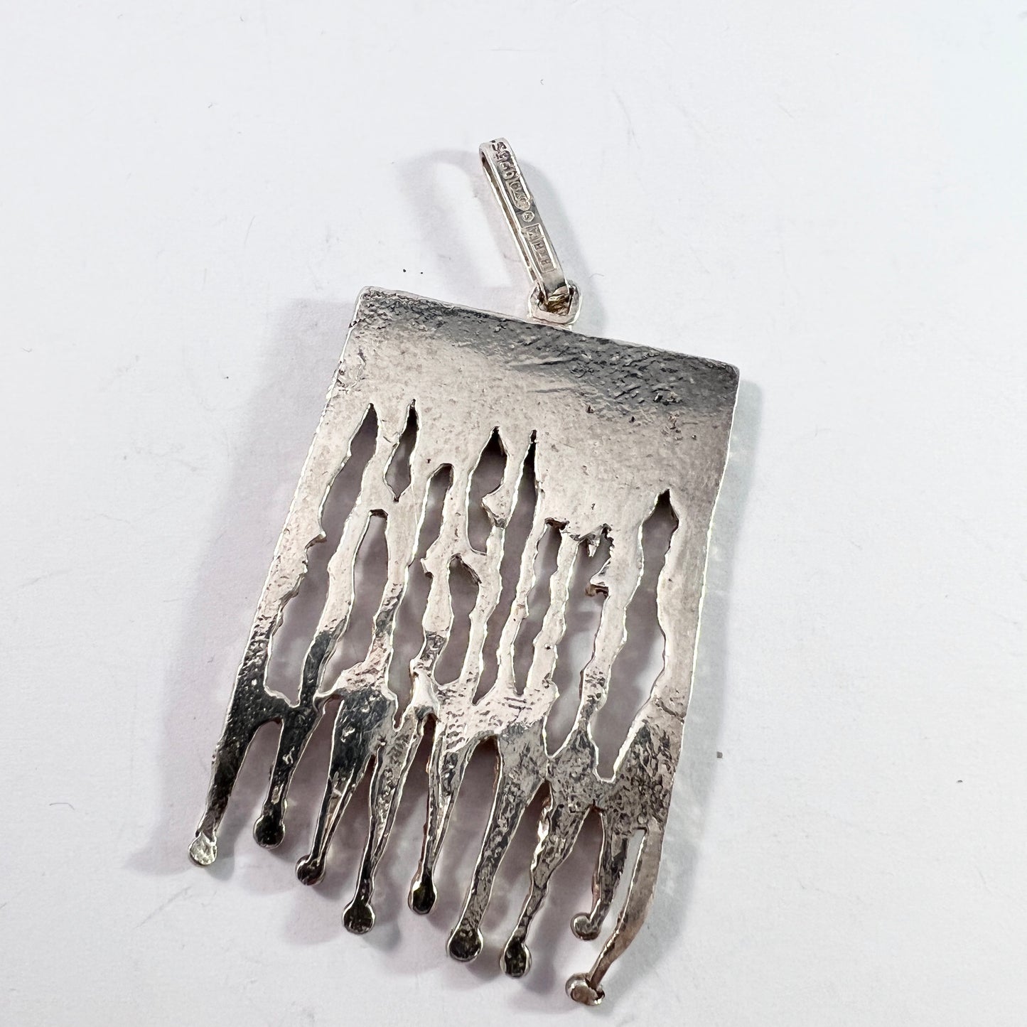 Bengt Hallberg, Sweden 1971. Large Sterling Silver Pendant.