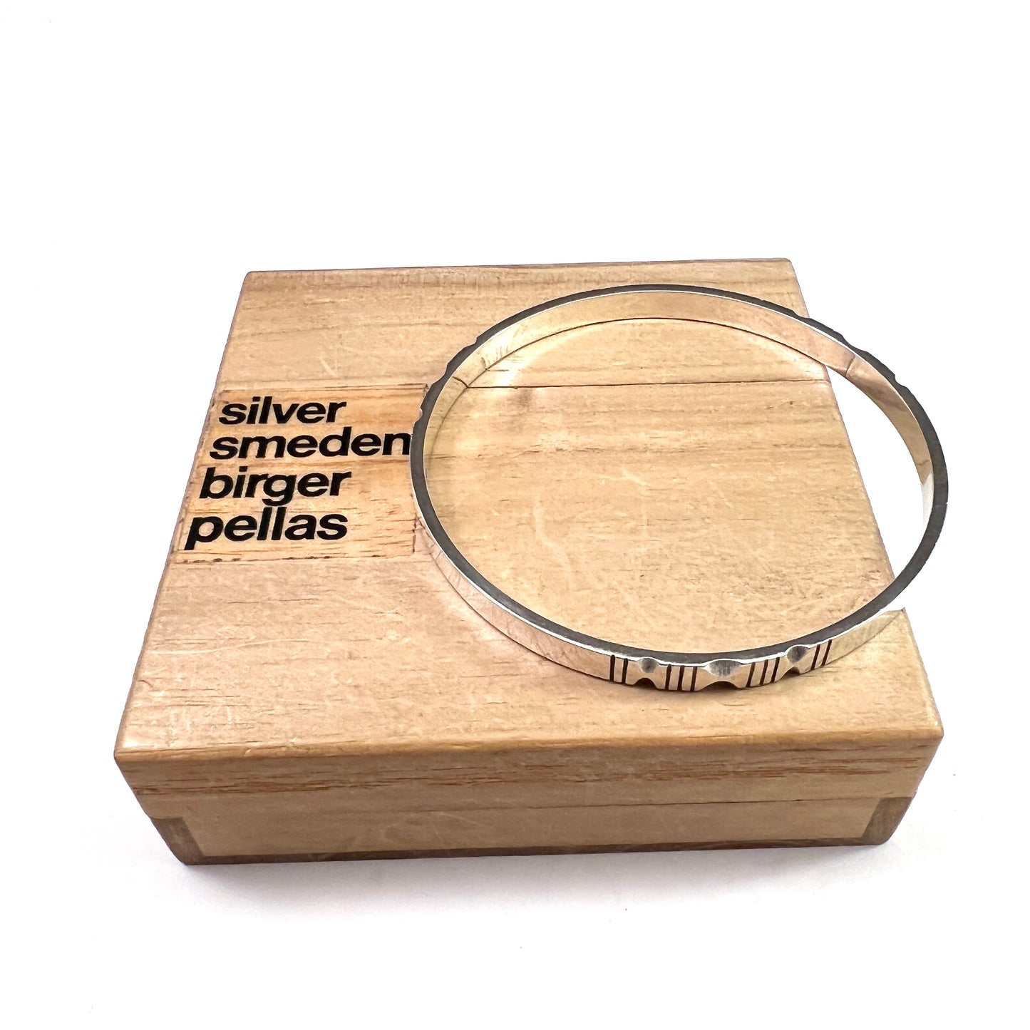 Birger Pellas, Sweden 1964. Vintage Sterling Silver Bangle Bracelet. Signed.