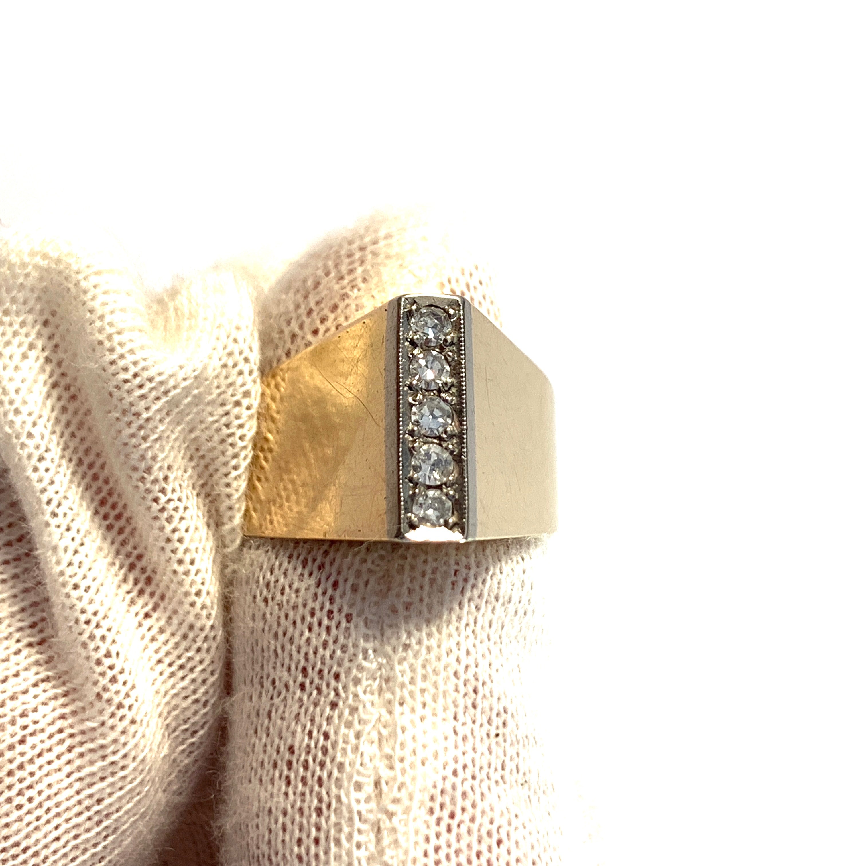 Fryklund & Pålsson, Sweden year 1961. Vintage 18k Gold Diamond Ring.