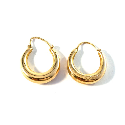 Sweden year 1897 and 1939. Two 18k Gold Earrings. Similar Design.