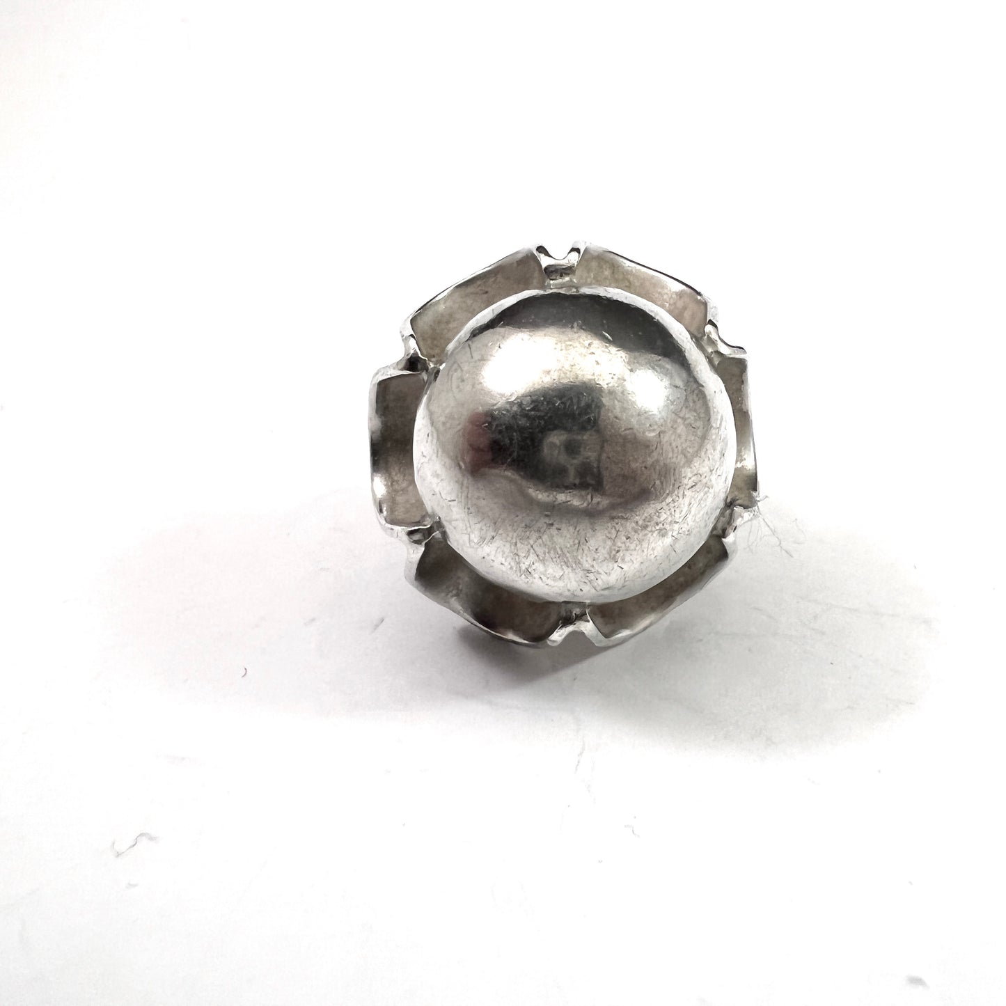 Bold Vintage Mid-century Modern Sterling Silver Ring.