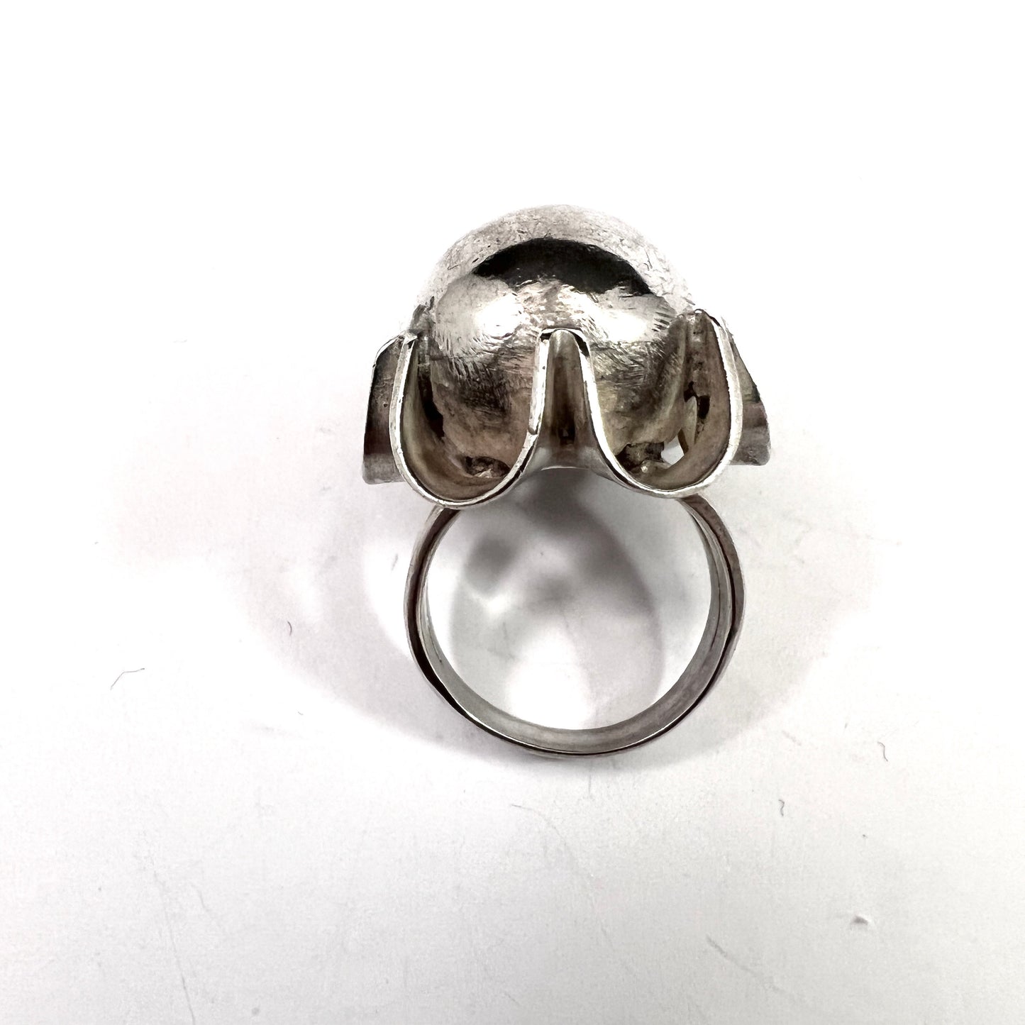 Bold Vintage Mid-century Modern Sterling Silver Ring.