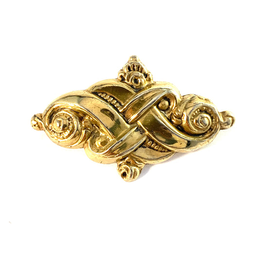 Christian Hammer, Stockholm 1851. Victorian Gilt Silver Brooch.