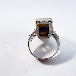Russia, Soviet Era 1960-70s. Bold 875 Silver Sodalite Ring.